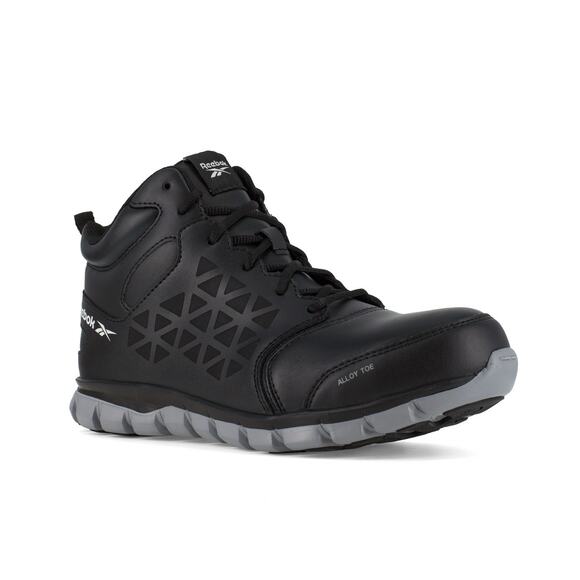Reebok Sublite Cushion Athletic Mid-Cut Alloy Toe Work Boots Black Mens Size 6 M - Picture 1 of 16